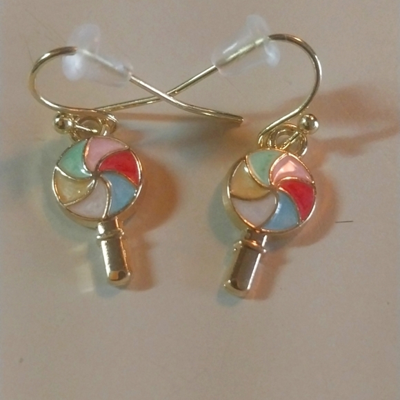 Hand Crafted Jewelry - Hand crafted gold plated twirls lollipop earrings NWT